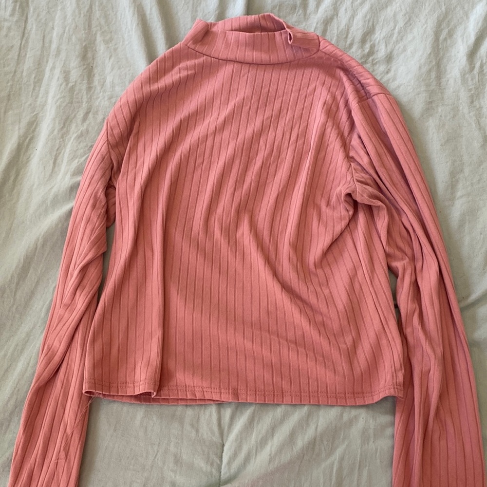 Pink mock neck long sleeve